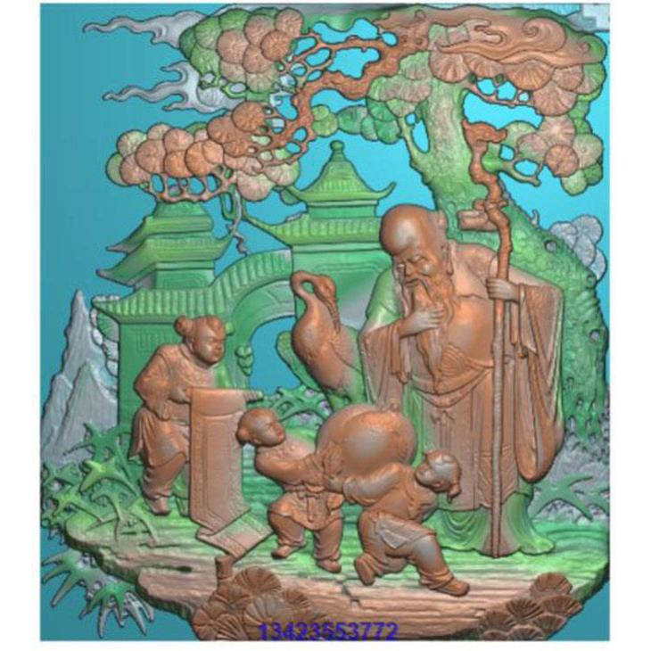 (发邮箱)古建砖雕寺庙人物福如东海 521