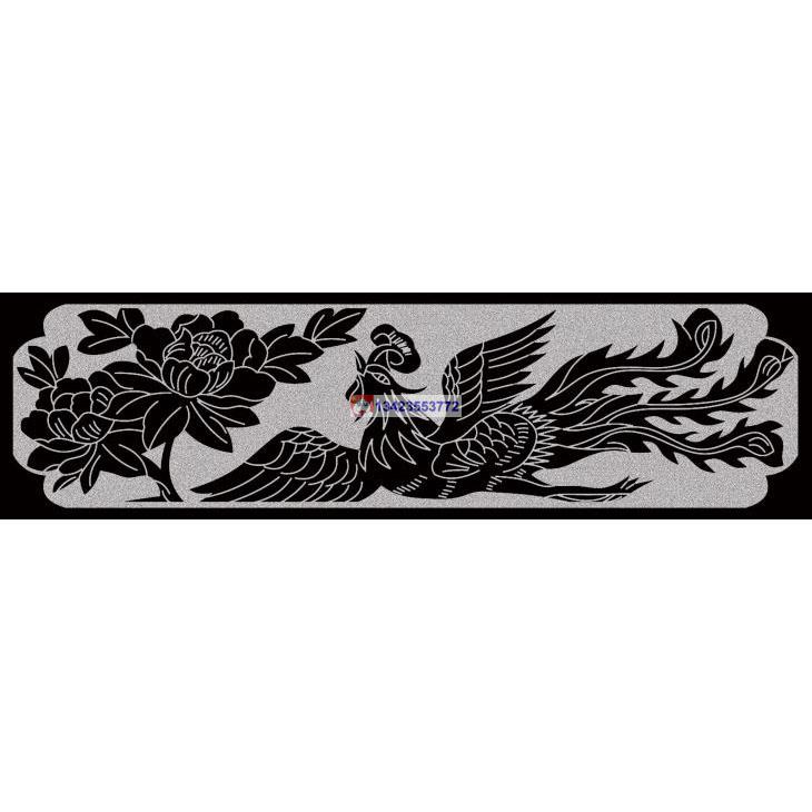 凤牡丹193 石栏板线描图 线雕图
