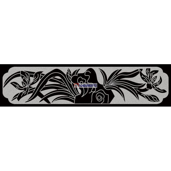 兰125 石栏板线描图 线雕图