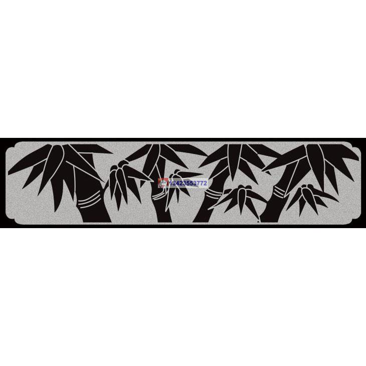 竹145 石栏板线描图 线雕图