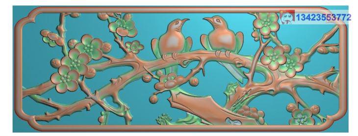 栏板花鸟第四004