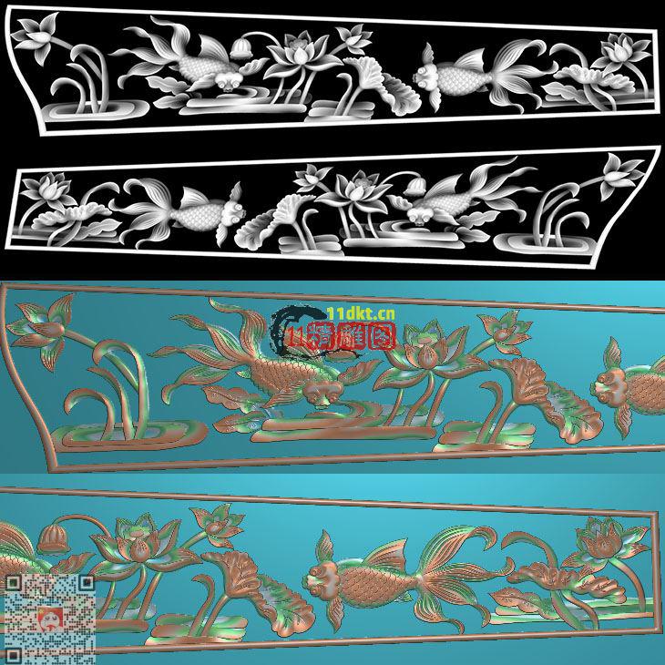 寿材棺材荷花双鱼左右帮子