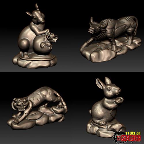 十二生肖全套 3D雕塑