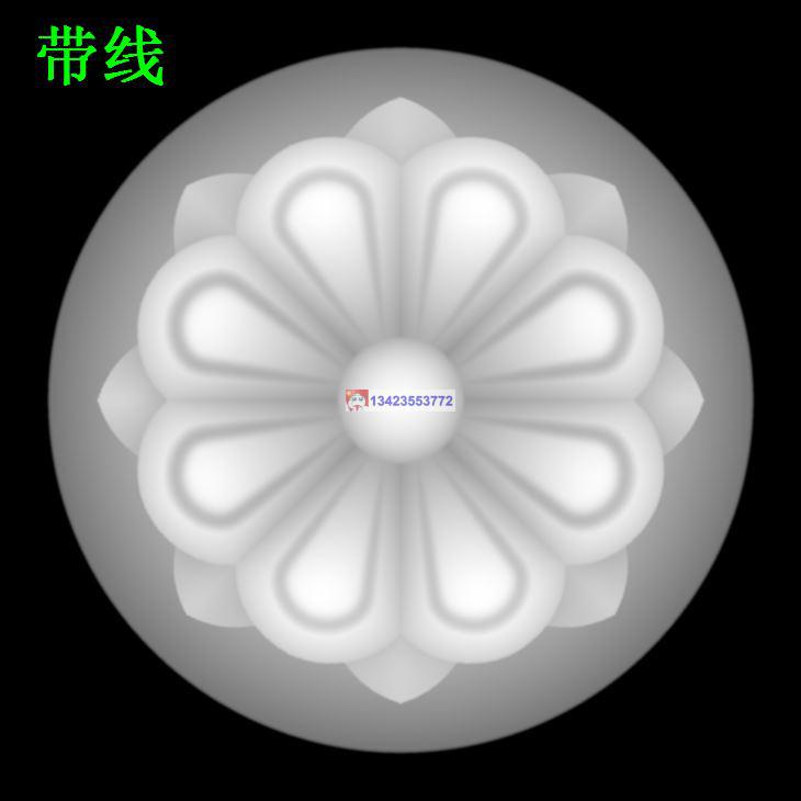 L086洋花精雕图圆形系列中式雕花灰度图jdp格式bmp浮雕图电脑雕刻图