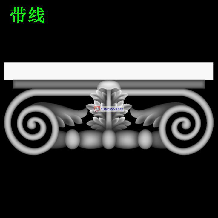 ZZT-029罗马柱托灰度图精雕图罗马柱头贴花精雕图欧式