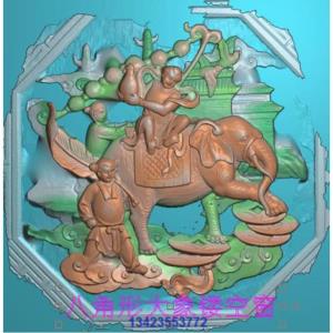 (发邮箱)古建砖雕寺庙人物八角形大象镂空窗